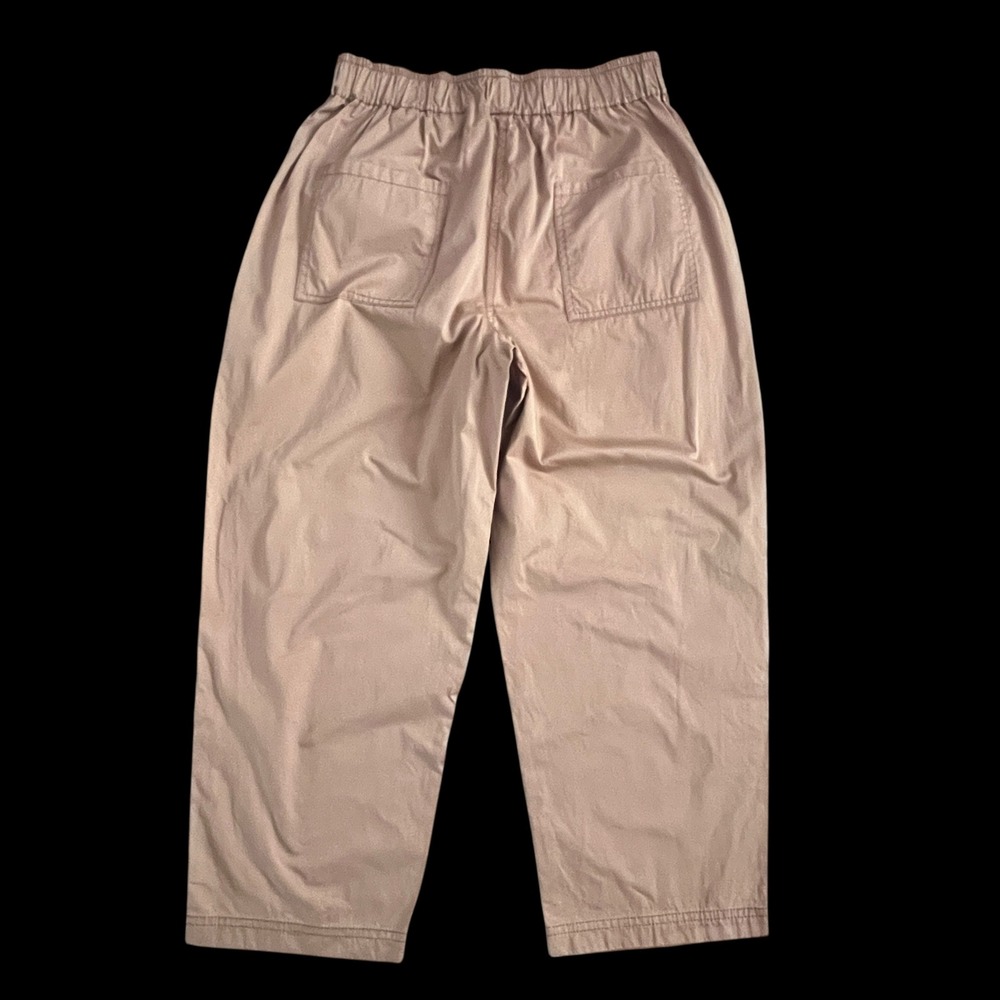 Zara High Rise Utility Pants Crop Beige Womens XS Relaxed Fit Casual Workwear‎